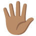 🖐🏽 hand with fingers splayed: medium skin tone display on Google